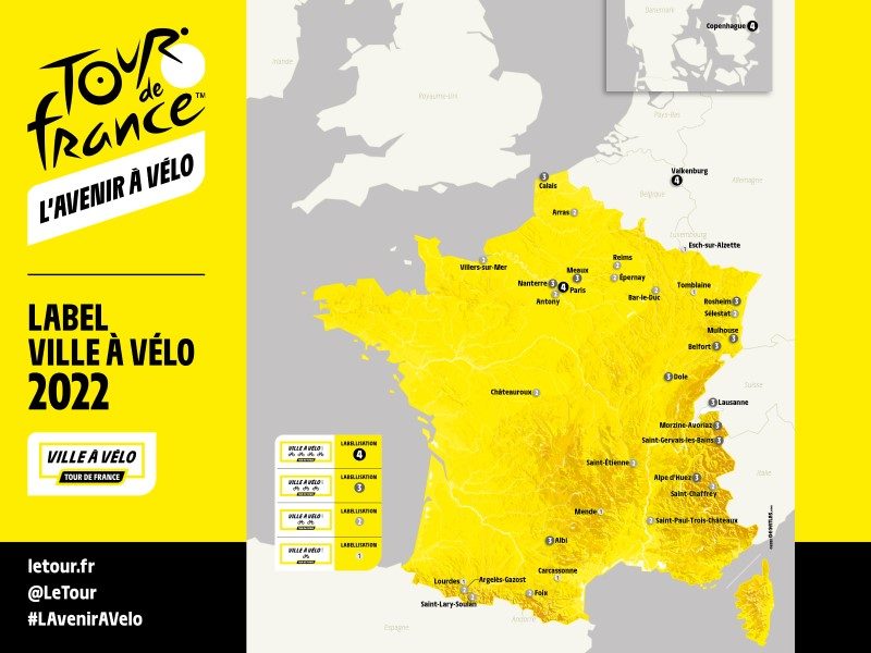 Plus d’une centaine de communes labellisées « Ville à Vélo du Tour de France » 2