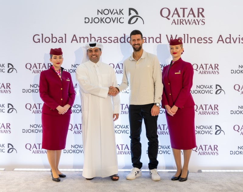 Novak Djokovic, đại sứ của Qatar Airways