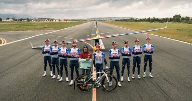 À Majorque, des cyclistes pros font décoller un planeur À Majorque, des cyclistes pros font décoller un planeur